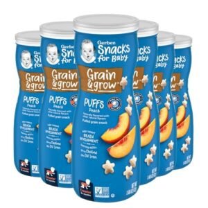 (6 Canisters) Gerber Puffs Peach