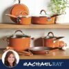 Rachael Ray Cucina Nonstick Cookware Pots and Pans Set, 12 Piece, Pumpkin Orange - Image 12